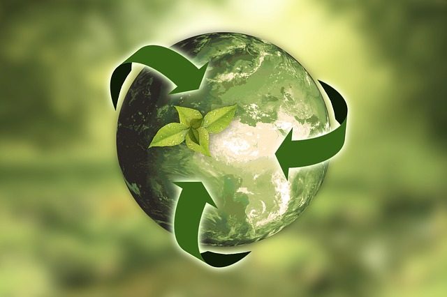 green recycle globe